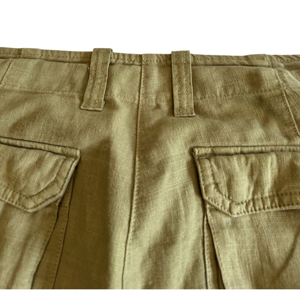 J.Crew Tan Linen-Tencel High Rise Wide Leg Cargo Pants 14 Coastal Quiet Luxury - Picture 13 of 14